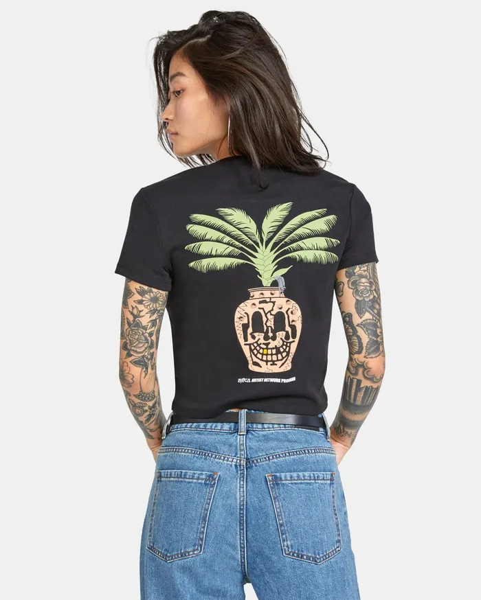 RVCA Tanks Tanks Palm Face Short Sleeve Tee Black Blk