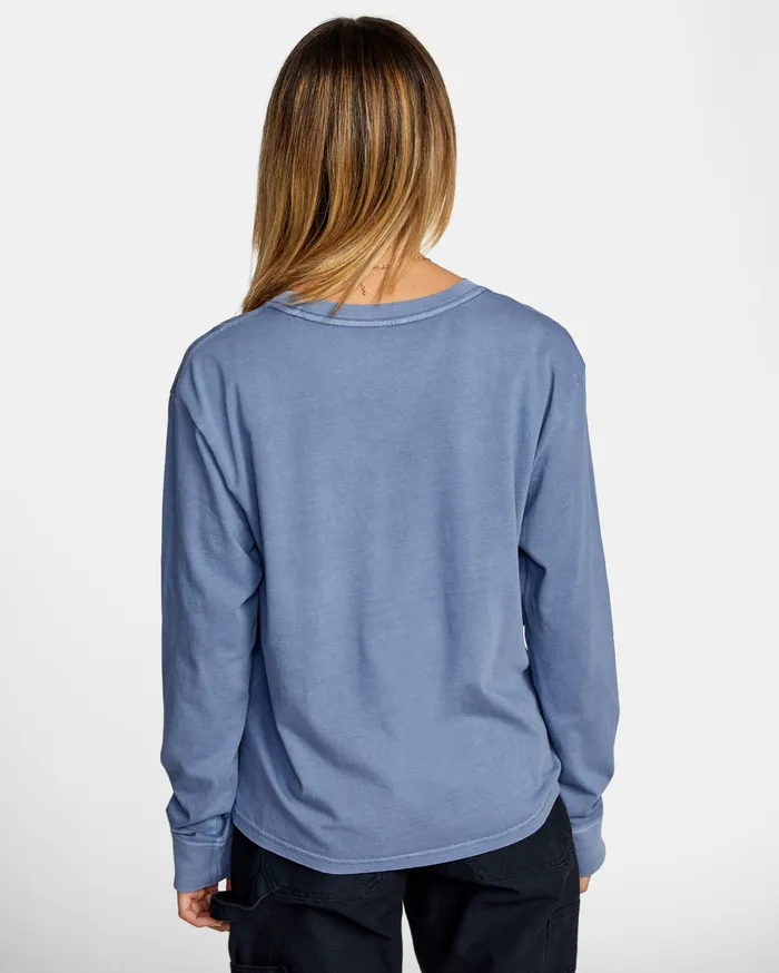 RVCA Tanks Tanks Stolen Long Sleeve Tee Blue Slate Blt