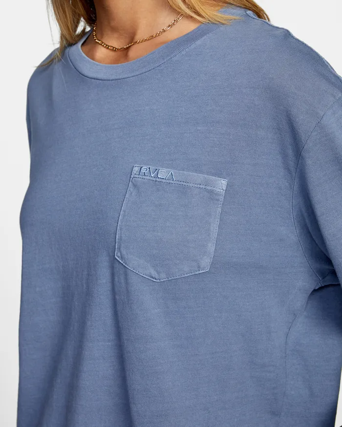 RVCA Tanks Tanks Stolen Long Sleeve Tee Blue Slate Blt