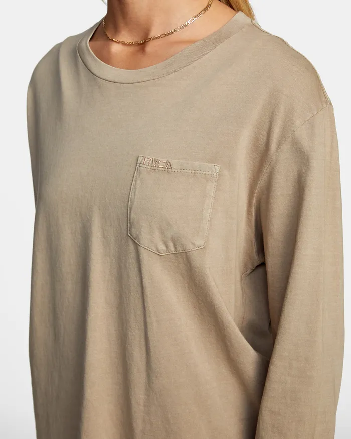 RVCA Tanks Tanks Stolen Long Sleeve Tee Dark Khaki Dkh