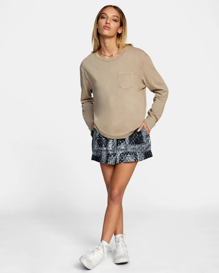 RVCA Tanks Tanks Stolen Long Sleeve Tee Dark Khaki Dkh