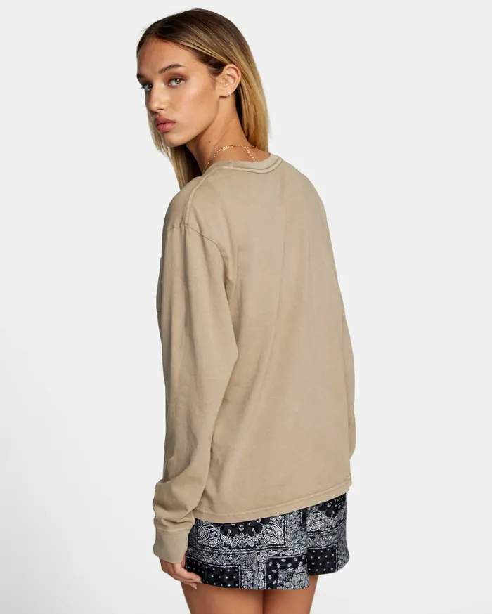 RVCA Tanks Tanks Stolen Long Sleeve Tee Dark Khaki Dkh