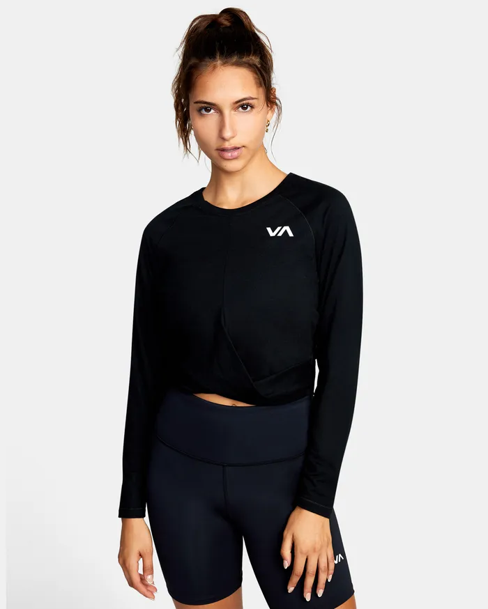 RVCA Tanks Tanks Twist Front Long Sleeve Sport Top Black Blk