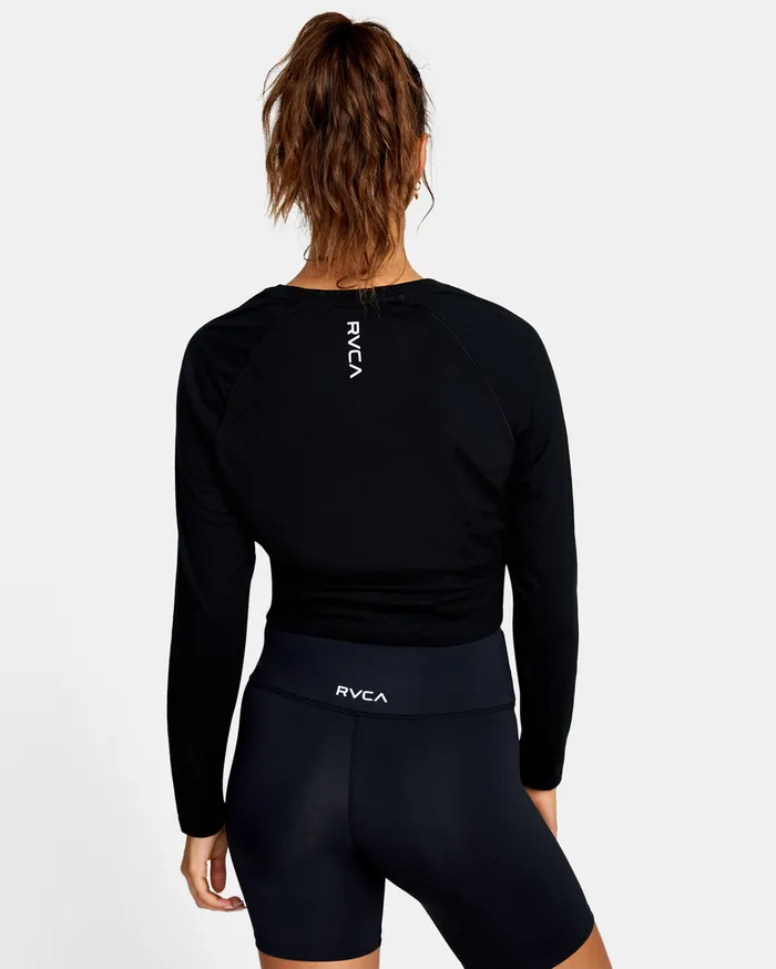 RVCA Tanks Tanks Twist Front Long Sleeve Sport Top Black Blk