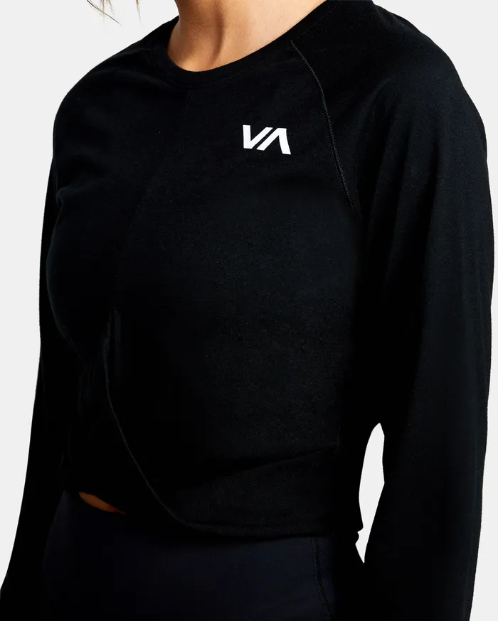 RVCA Tanks Tanks Twist Front Long Sleeve Sport Top Black Blk