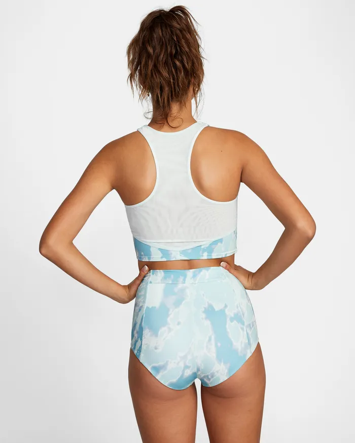 RVCA Womens Bikini Bottoms Wavelength Printed HighRise Cheeky Bikini Bottom Sea Tie Dye Bdk6 Casaul