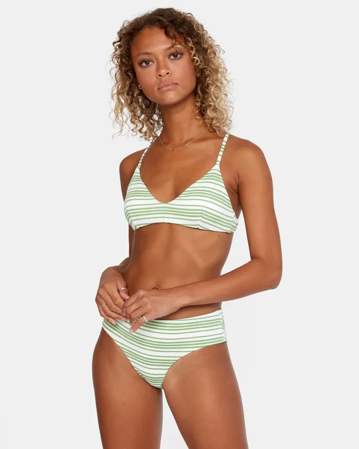 RVCA Womens Bikini Bottoms Ziggy Textured MidRise Boy Short Bikini Bottom Bright White Bwh Gift 4 You