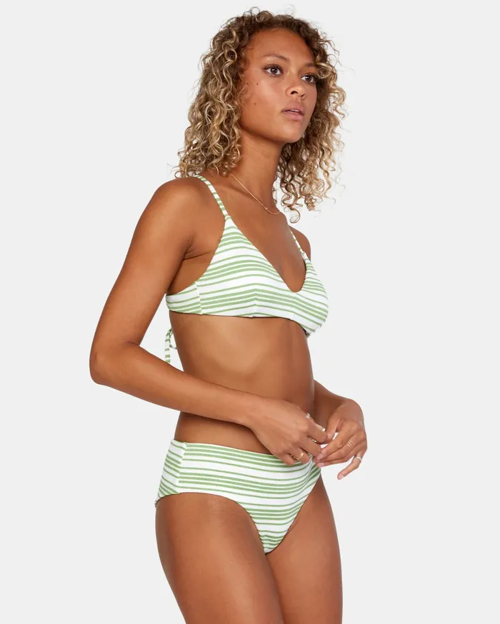 RVCA Womens Bikini Bottoms Ziggy Textured MidRise Boy Short Bikini Bottom Bright White Bwh Gift 4 You