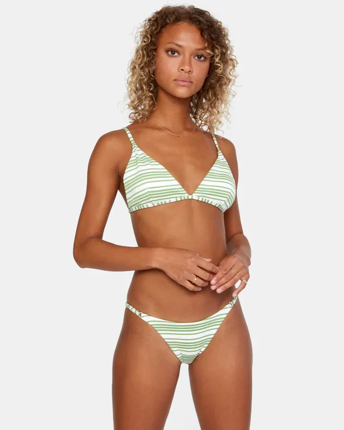 RVCA Womens Bikini Bottoms Ziggy Textured MidRise French Bikini Bottom Bright White Bwh Gift Ideas