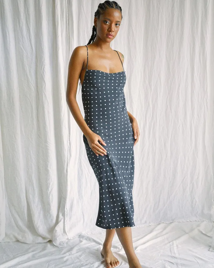 RVCA Womens Dresses Camille Rowe Phoebe Midi Dress Black Blk