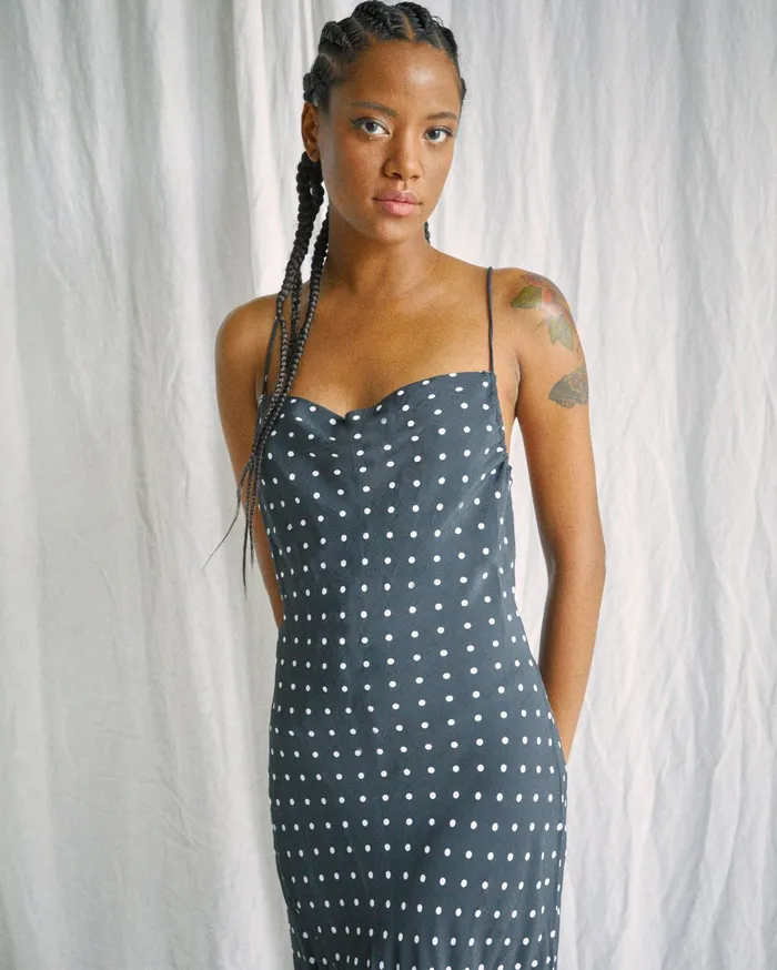 RVCA Womens Dresses Camille Rowe Phoebe Midi Dress Black Blk