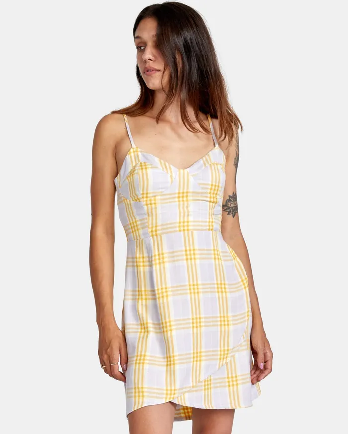 RVCA Womens Dresses First Class Tank Dress Lavender Lav
