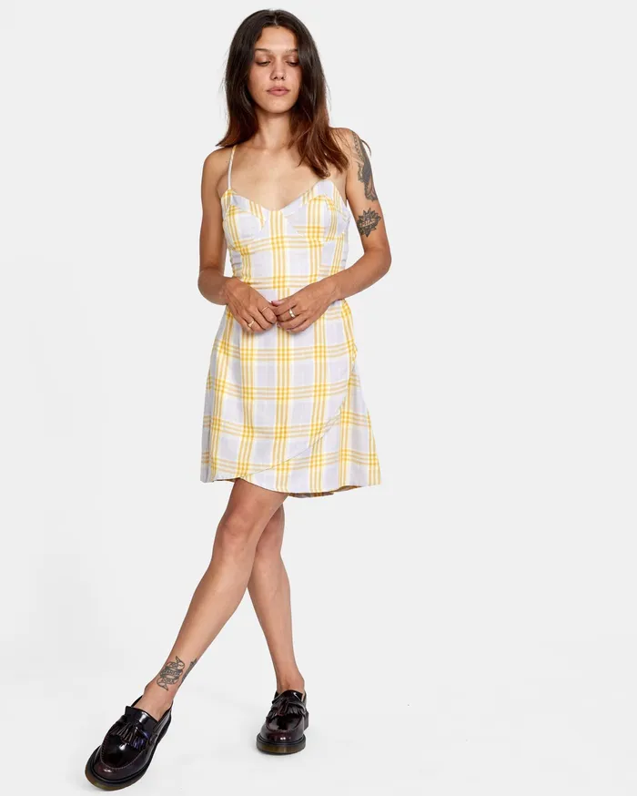 RVCA Womens Dresses First Class Tank Dress Lavender Lav