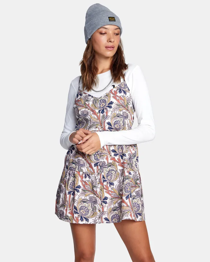 RVCA Womens Dresses Frontier Tank Dress Cloud Clo