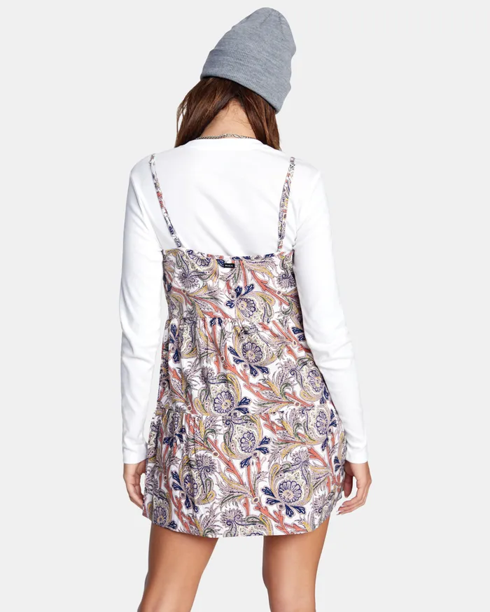 RVCA Womens Dresses Frontier Tank Dress Cloud Clo