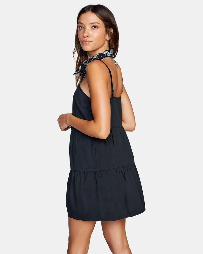 RVCA Womens Dresses Frontier Tank Dress True Black Tub