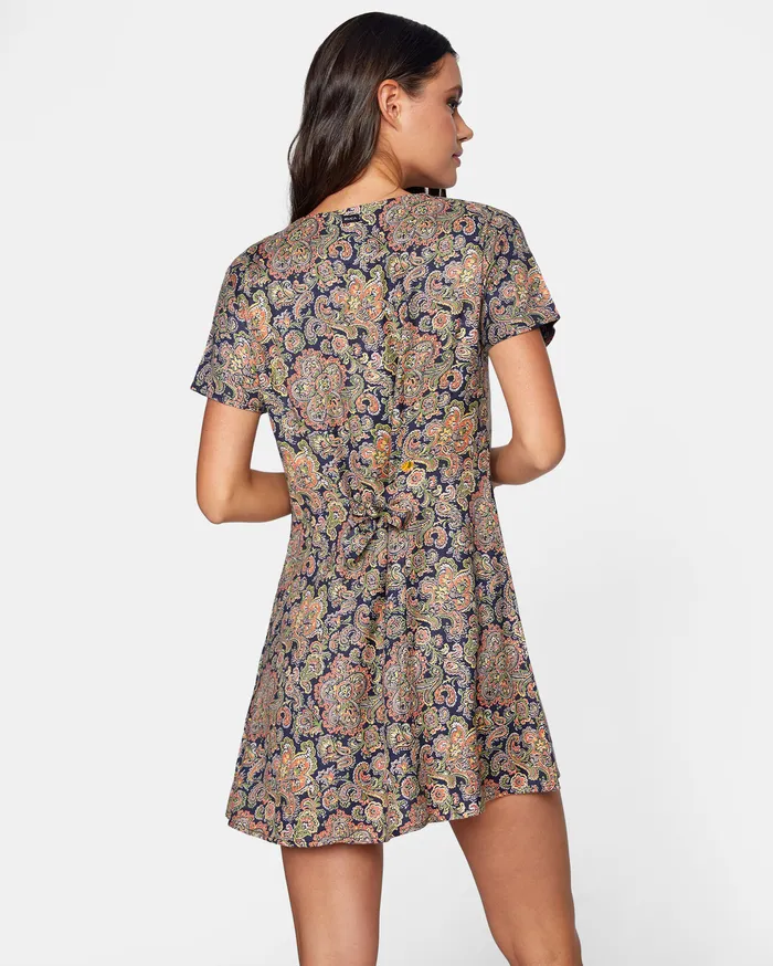 RVCA Womens Dresses Once More Mini Dress Moody Blue Mdy