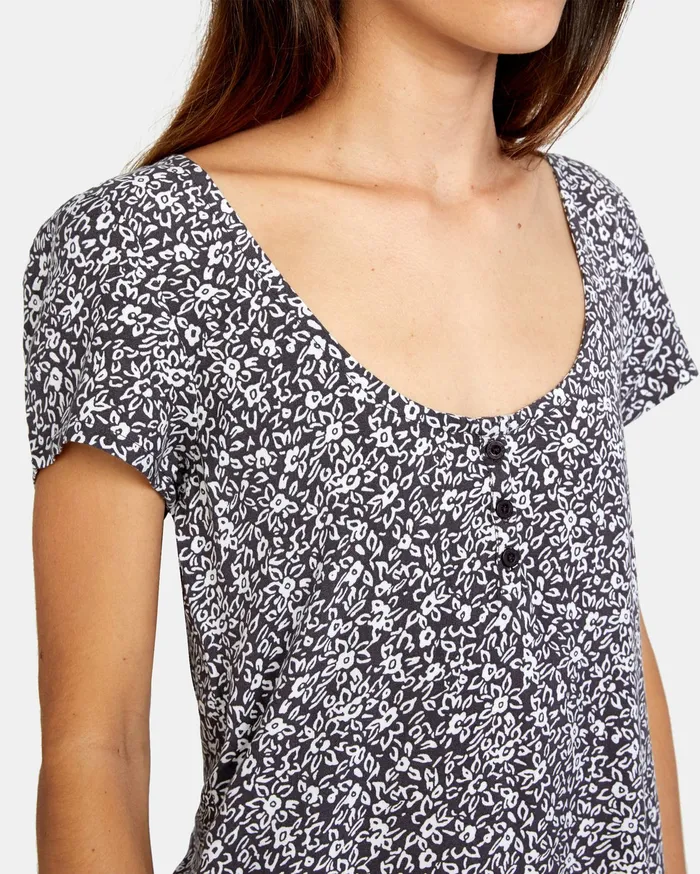 RVCA Womens Dresses Peak It Dress Iron Iro