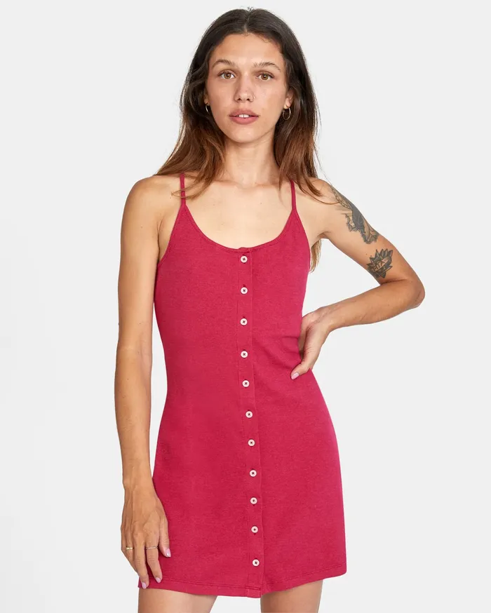 RVCA Womens Dresses Save It Dress Cranberry Crn