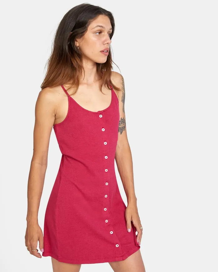 RVCA Womens Dresses Save It Dress Cranberry Crn