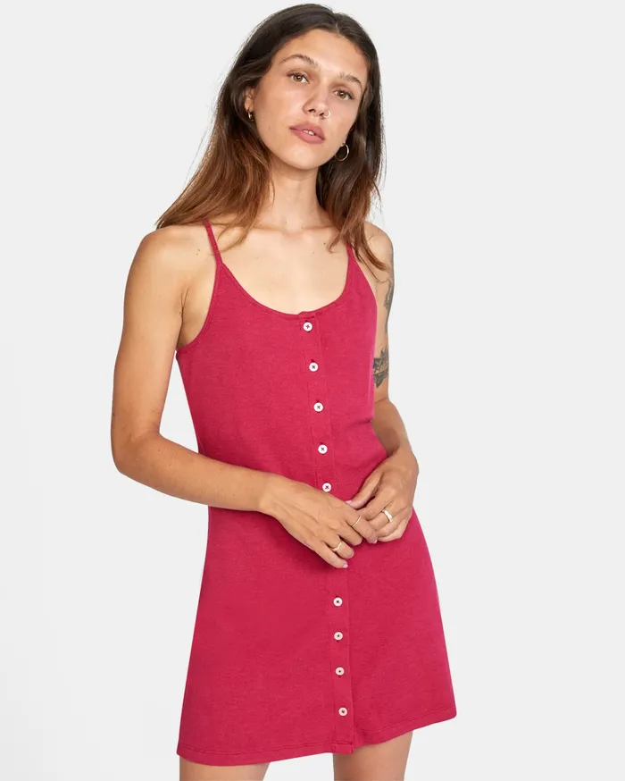RVCA Womens Dresses Save It Dress Cranberry Crn