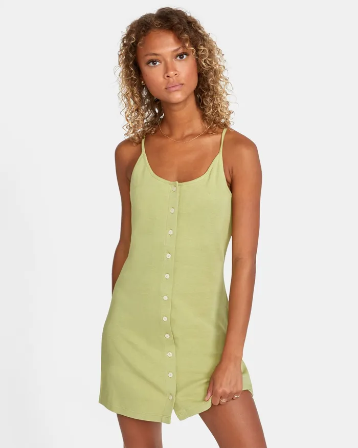 RVCA Womens Dresses Save It Dress Sage Sge