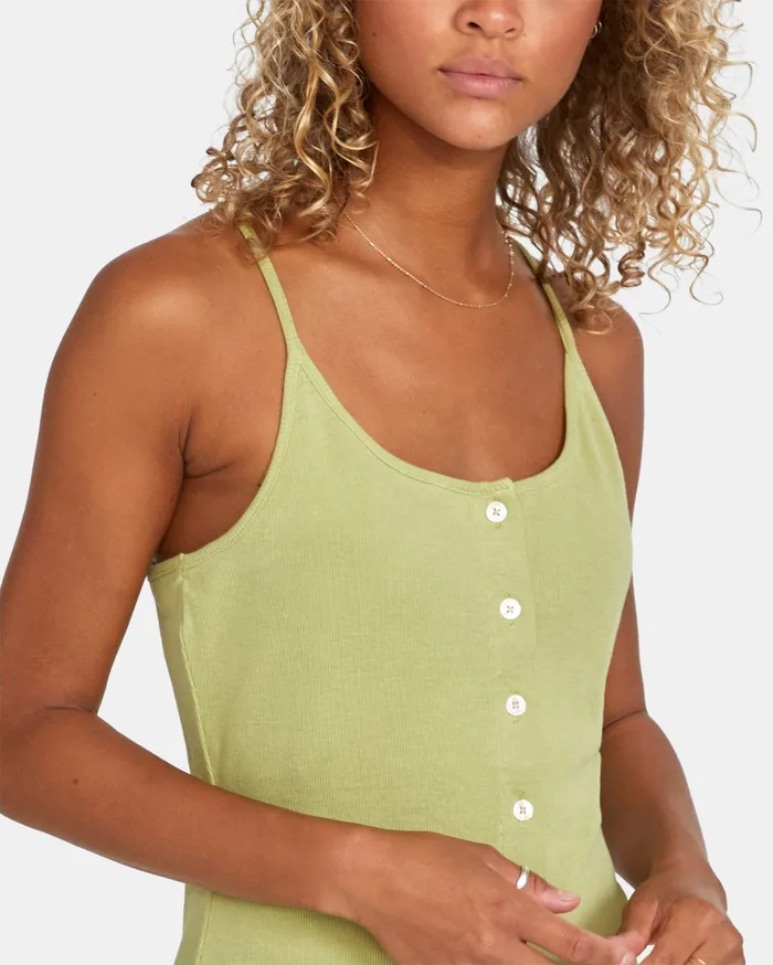 RVCA Womens Dresses Save It Dress Sage Sge