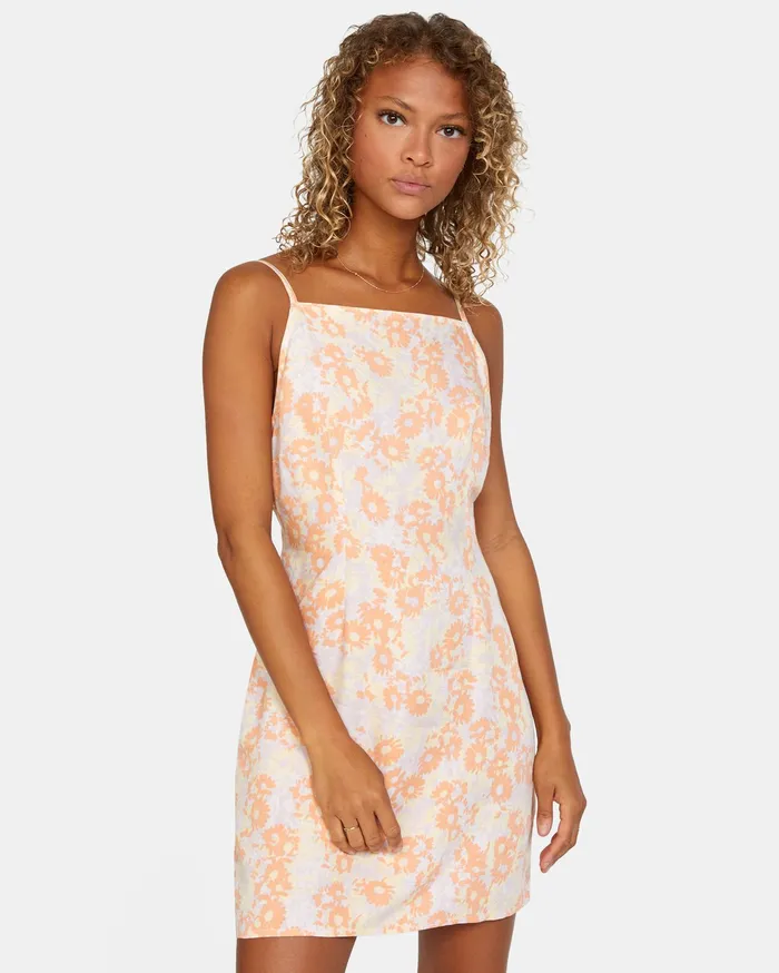 RVCA Womens Dresses Timeout Dress Pale Mauve Pal