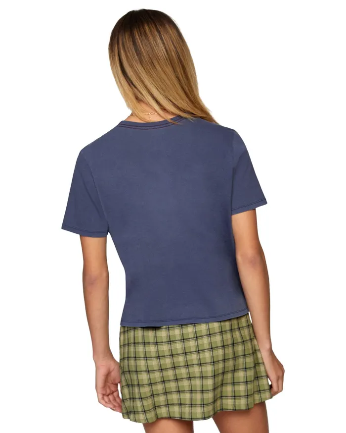 RVCA Womens Graphic Tees Annex Pocket Tee Moody Blue Mdy