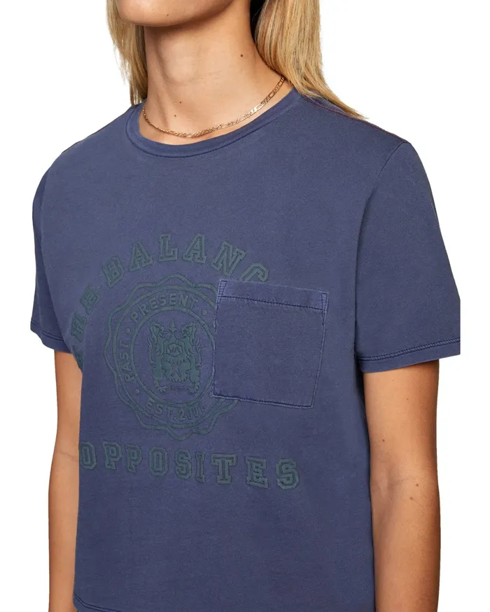 RVCA Womens Graphic Tees Annex Pocket Tee Moody Blue Mdy