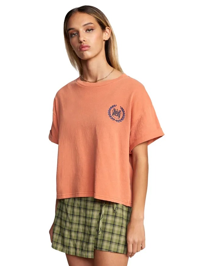 RVCA Womens Graphic Tees Annex Tee Cocoa Cca