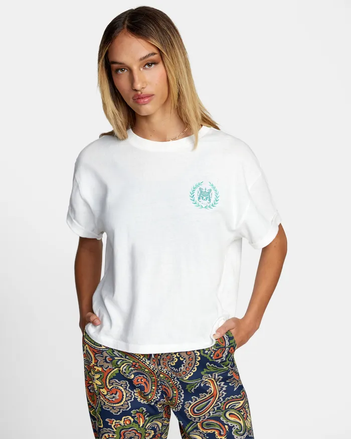 RVCA Womens Graphic Tees Annex Tee Vintage White Vwt