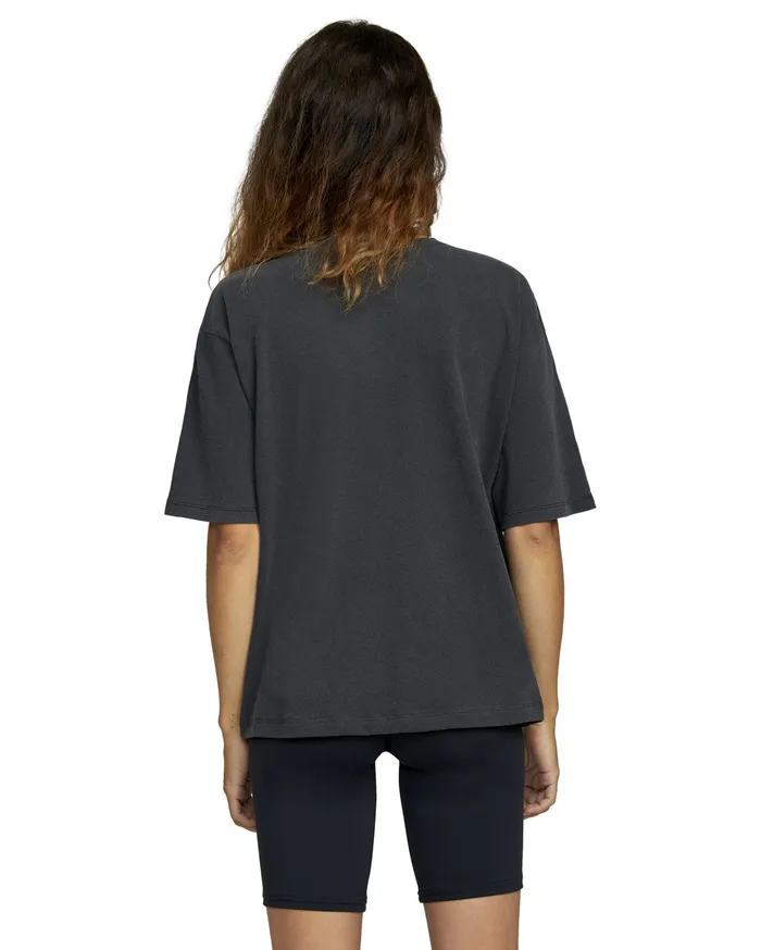 RVCA Womens Graphic Tees Big Rvca Short Sleeve Tee Washed Black Waa