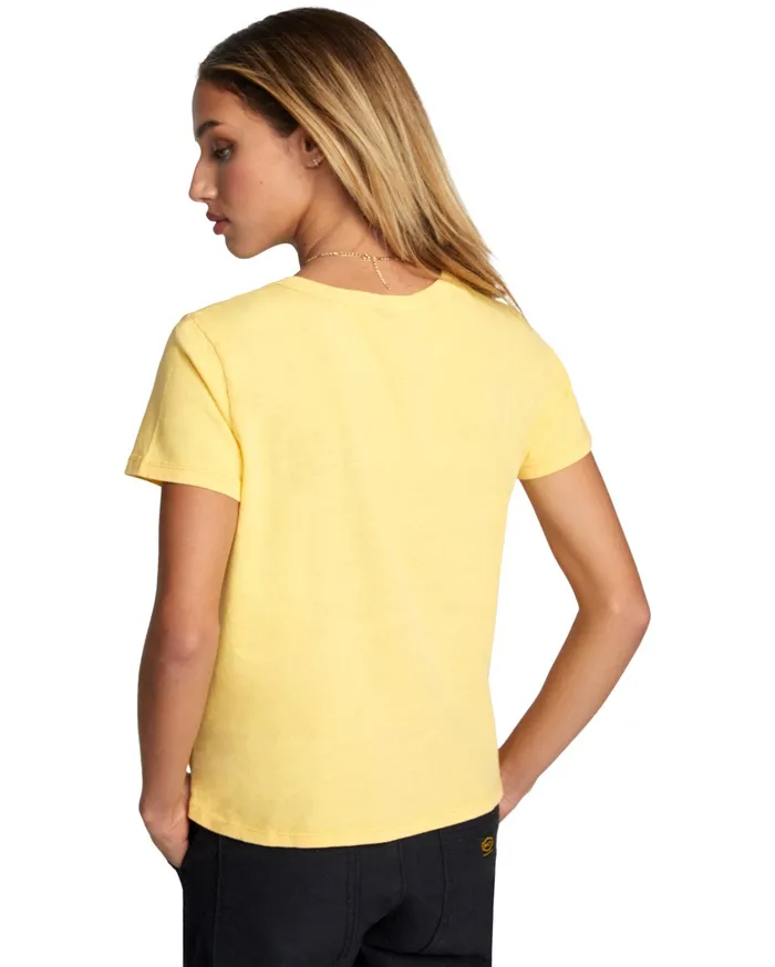 RVCA Womens Graphic Tees Camille Rowe Fm 4390 TShirt Gold Gol