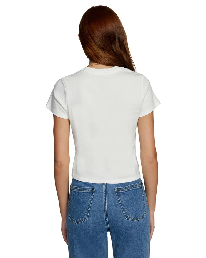 RVCA Womens Graphic Tees Camille Rowe Psych TShirt Vintage White Vwt