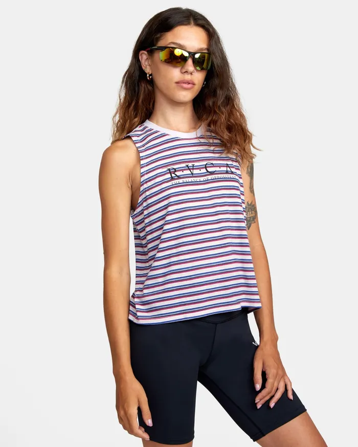 RVCA Womens Graphic Tees Constructed Tank Top Lavender Lav