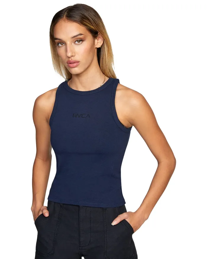 RVCA Womens Graphic Tees Little Rvca Tank Top Navy Nvy