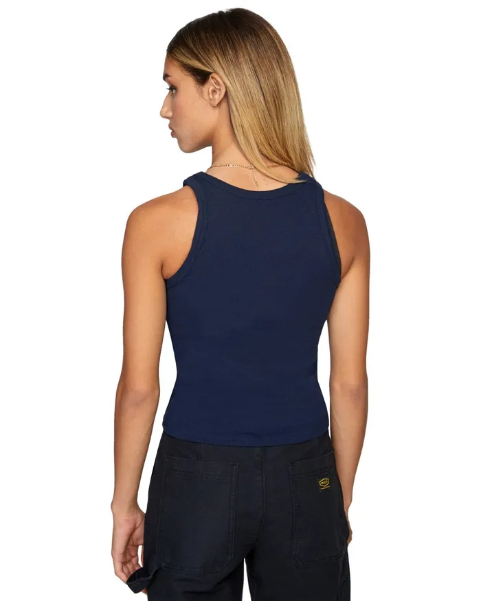 RVCA Womens Graphic Tees Little Rvca Tank Top Navy Nvy