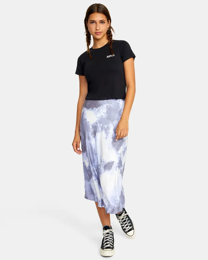 RVCA Womens Graphic Tees Palm Face Short Sleeve Tee Black Blk