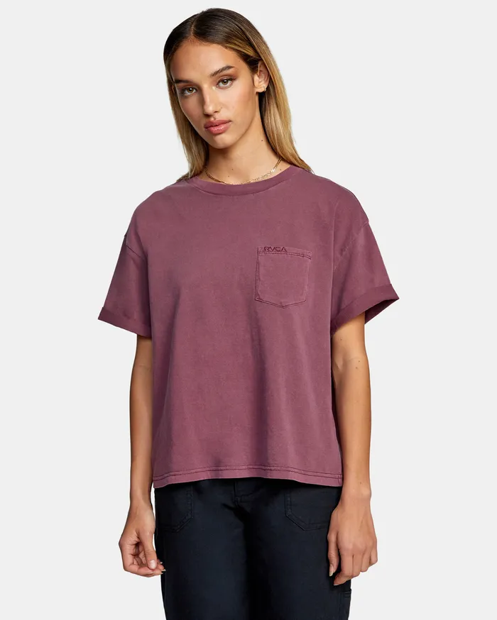 RVCA Womens Graphic Tees Roll It Tee Port Pto