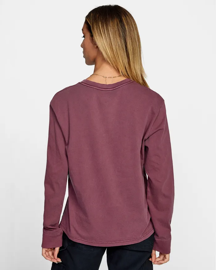 RVCA Womens Graphic Tees Stolen Long Sleeve Tee Port Pto