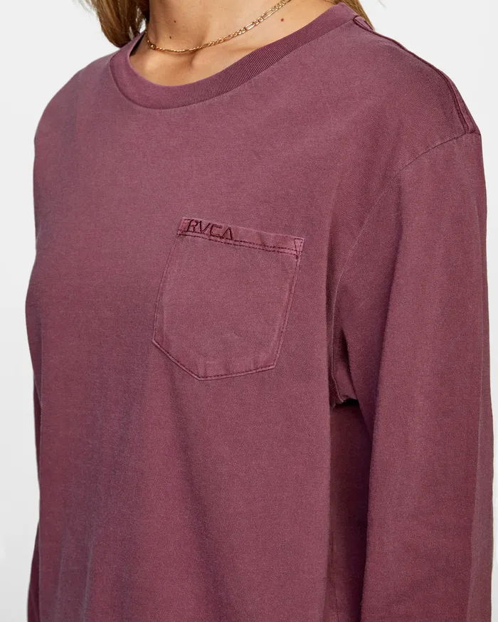RVCA Womens Graphic Tees Stolen Long Sleeve Tee Port Pto