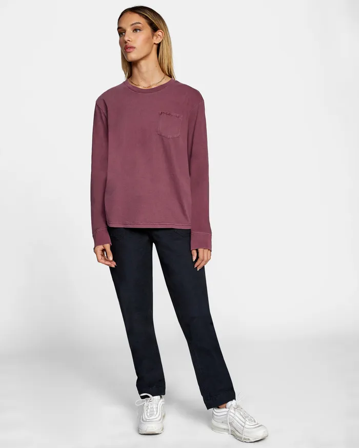 RVCA Womens Graphic Tees Stolen Long Sleeve Tee Port Pto