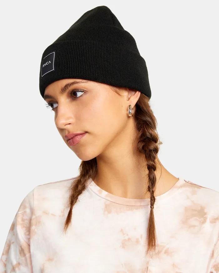RVCA Womens Hats Essential Beanie True Black Tub Casaul