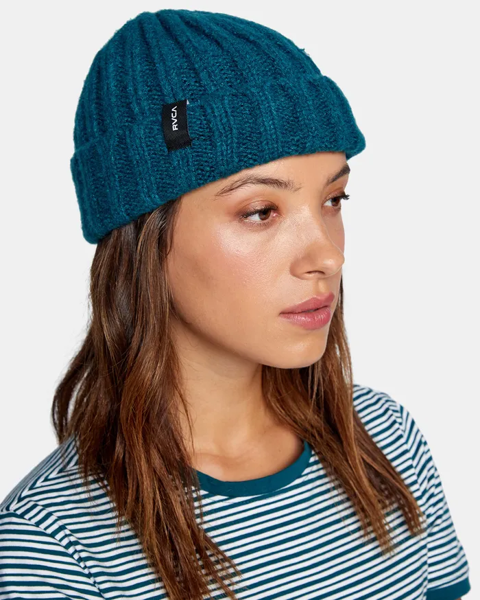 RVCA Womens Hats Warm Eyes Beanie Deep Teal Dpt Online