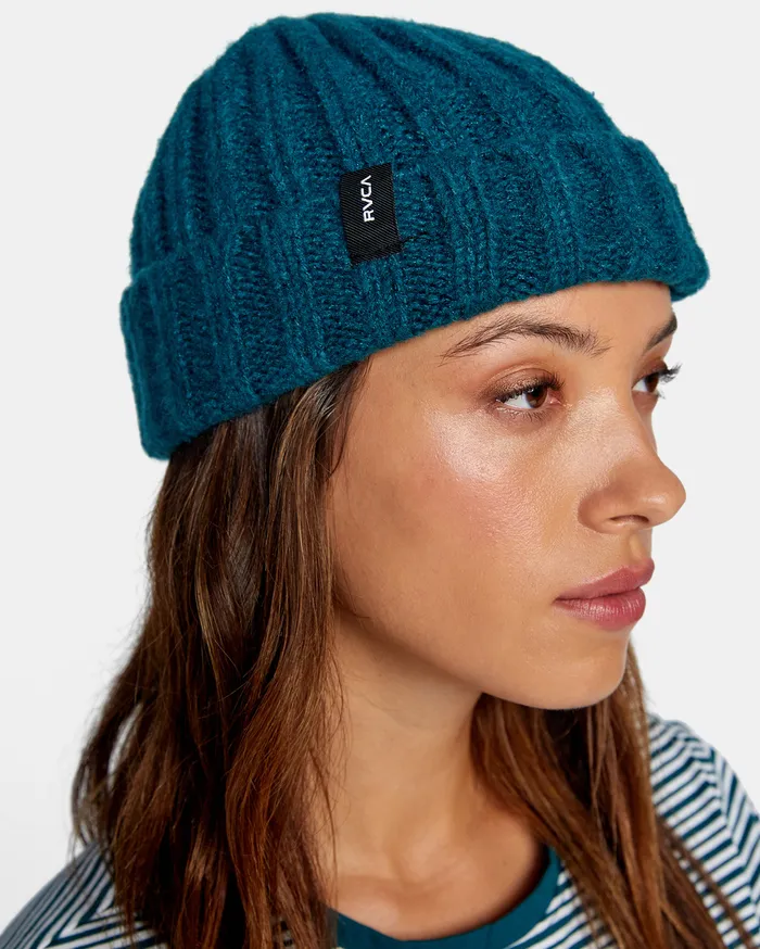 RVCA Womens Hats Warm Eyes Beanie Deep Teal Dpt Online
