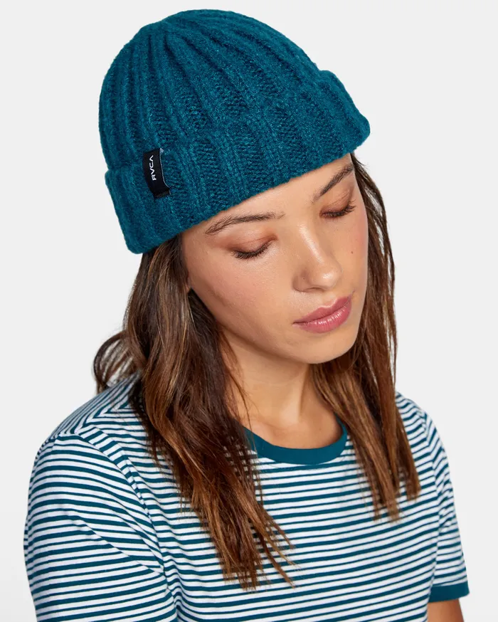 RVCA Womens Hats Warm Eyes Beanie Deep Teal Dpt Online