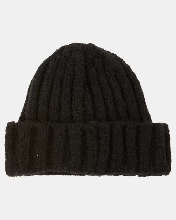 RVCA Womens Hats Warm Eyes Beanie True Black Tub Gift Ideas