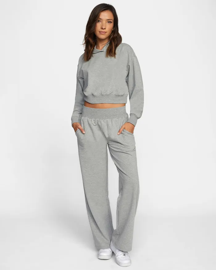 RVCA Womens Loungewear Rise Up Hoodie Heather Grey Hgr