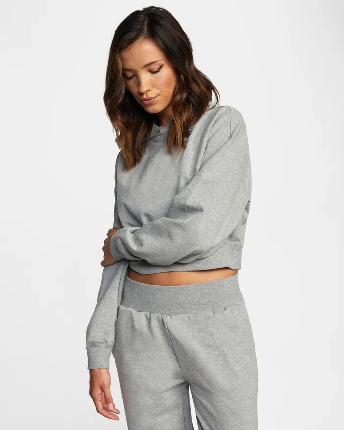 RVCA Womens Loungewear Rise Up Hoodie Heather Grey Hgr